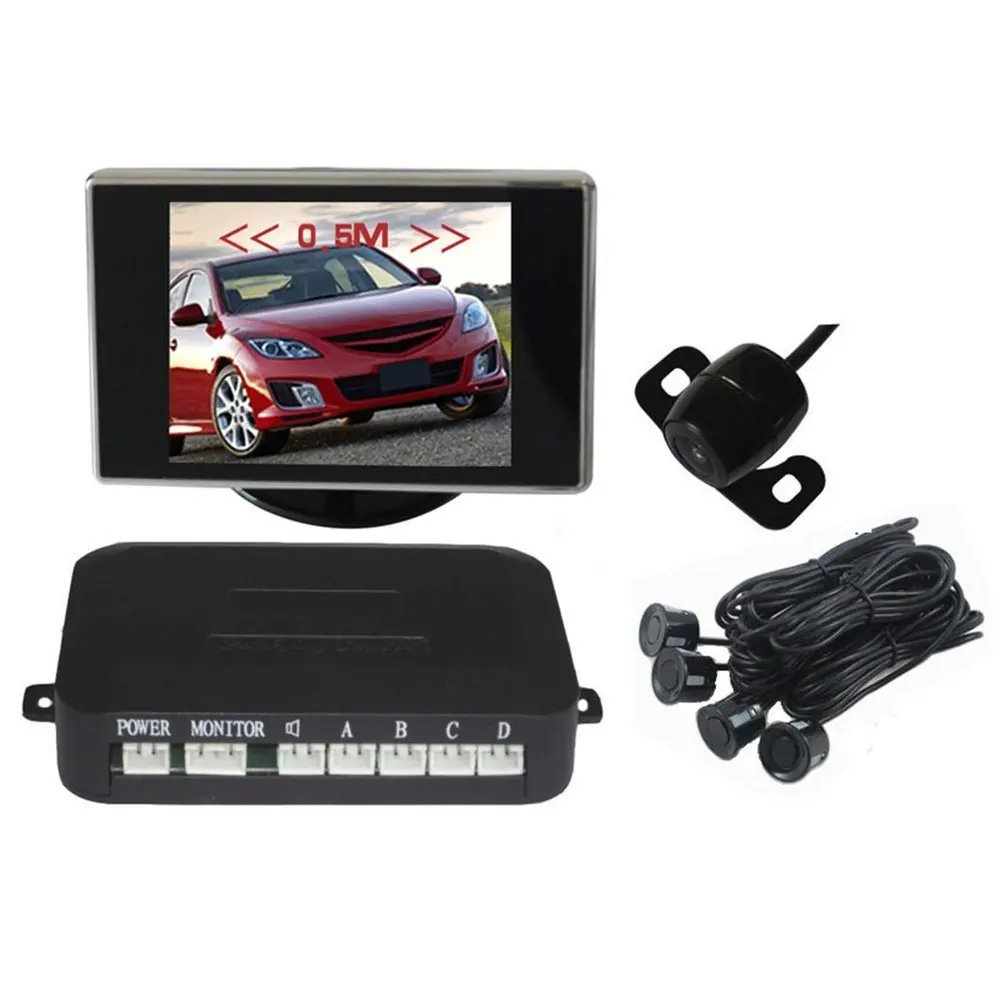 

PZ602-C Car Reverse Assistance Radar Rearview Parking Sensors HD Display Monitor Night Vision Camera Sound Alert System