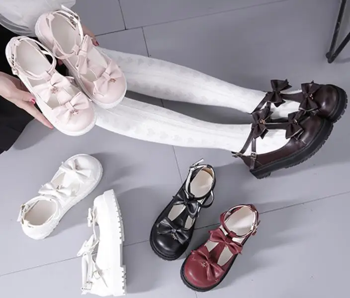 Women 2019 Girl Shoes star bow Lolita 