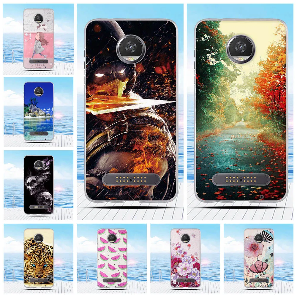 

For Motorola Moto Z2 Play Z Play (2nd Gen) Case 3D Relief Printing Flower Back Cover for Z2 Play Soft Silicone Coque Capa Funda