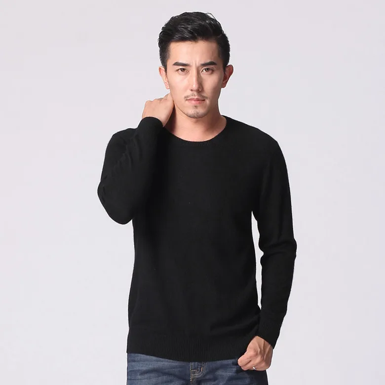 JVEII Autumn Winter Warm Cashmere Sweater Men O-neck Brand Men's Sweater Slim Fitting sweater male 2019