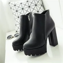 Martin Boots women High Quality Women Boots Buckle Gothic Thick with ankle boots Free Shipping shoes woman zapatos mujer X509