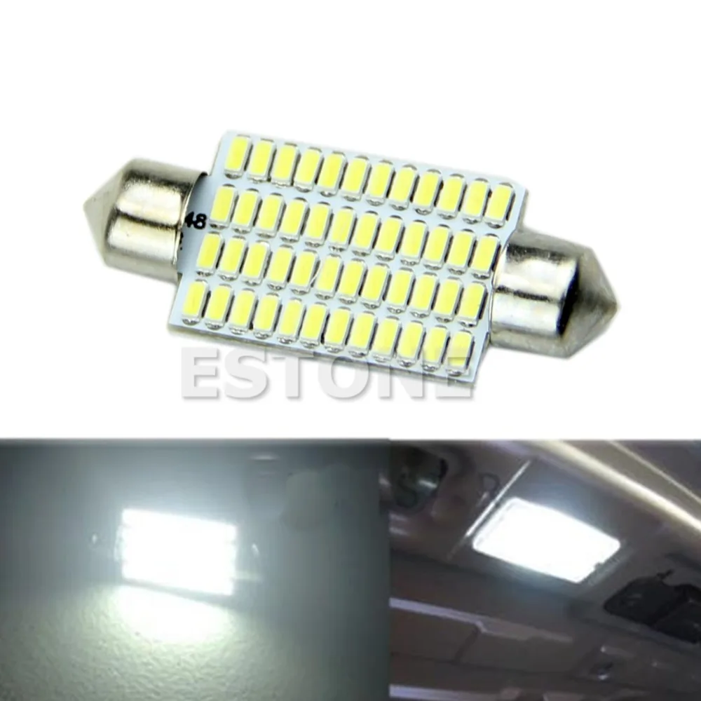 1PC 42mm 3014 48 SMD LED Car Interior Festoon Dome White Light Bulbs