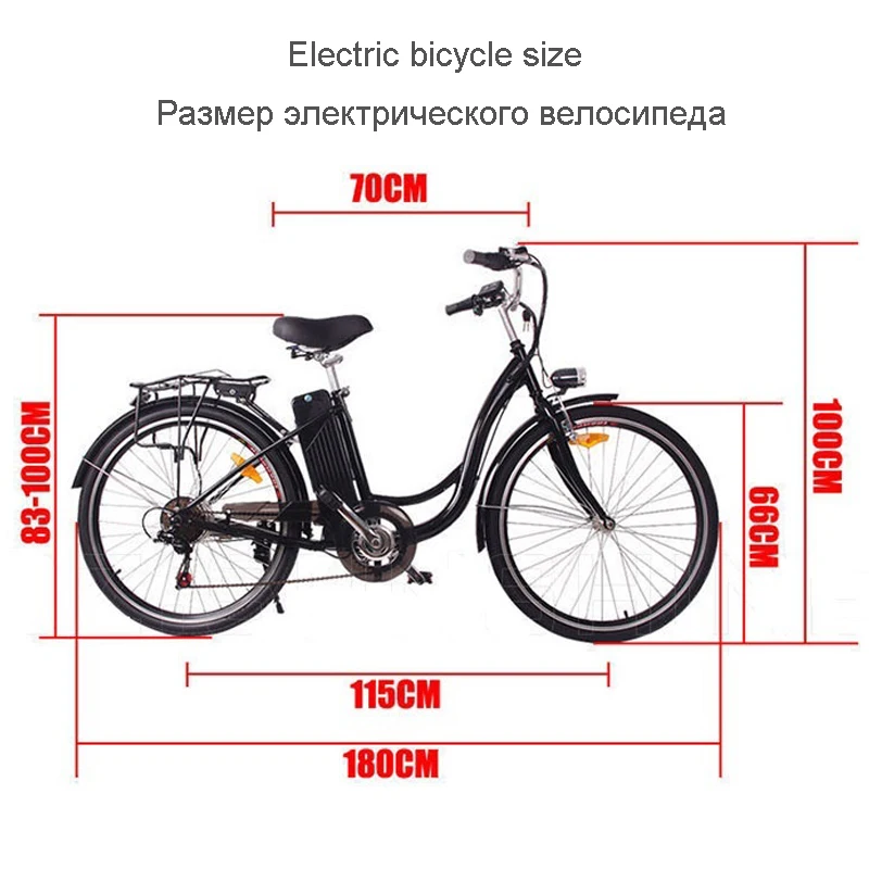 Top 26 inch electric bicycle 7 speed detachable battery electric bike double disc brake e bike adult travel electric bicycle 1