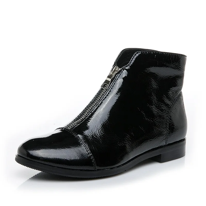 

Autumn new original handmade leather ankle boots flat bottom comfortable wild female leather boots