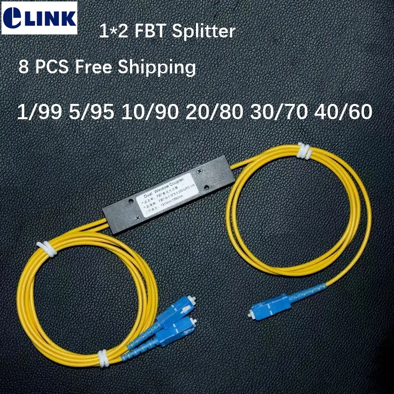 1*2 FBT fiber splitter 1310/1550nm with SC connector 1/99 5/95 20/80 fused optical coupler dual window abs free shipping 8 PCS 2pcs 2 5 inch stainless steel hinges door connector drawer furniture bookcase window cabinet flat hinge