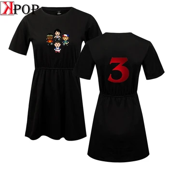 

Stranger things 3 Summer Dress Popular Fashion Street comfortable Casual hip hop kpop Street Round collar Beautiful boho Dress