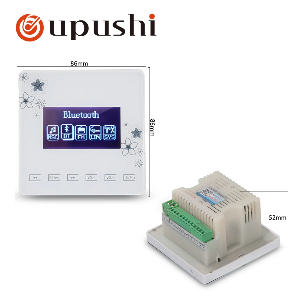  Smart home surround sound system 2*15 watt wall amplifier bluetooth amp small size control panel wi - 33025297177