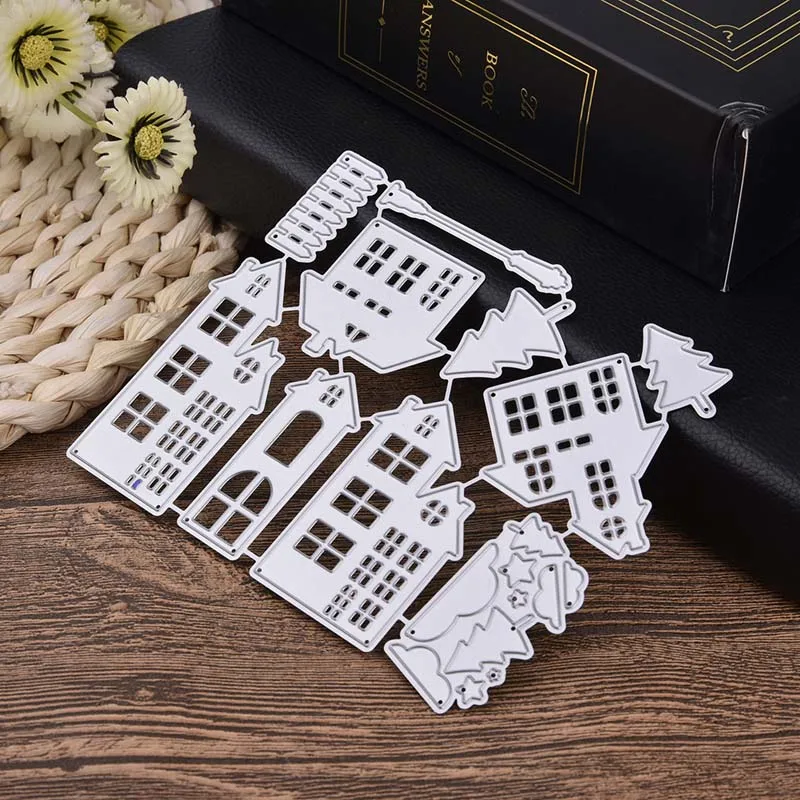 

Cutting Dies Christmas House Fustelle Metalliche Per Scrapbooking Dies Metal Craft Die Cut Stamps Embossing Card Making Decor