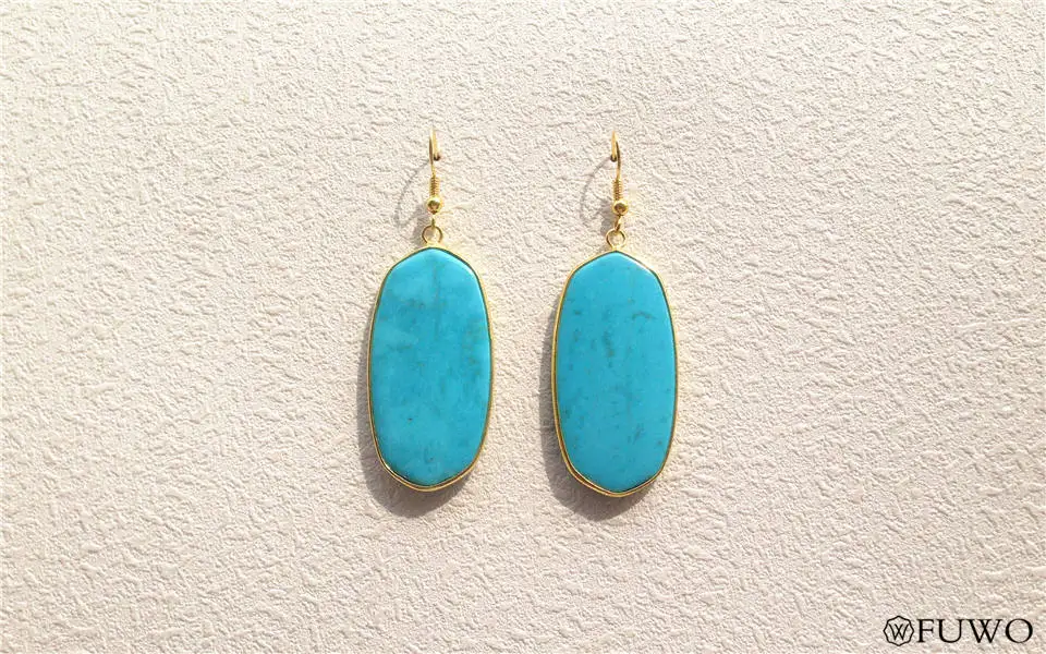 Turquoise Howlite natural stone earrings 19