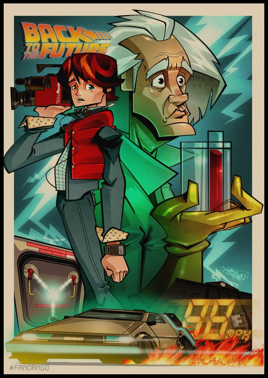 

Back to The Future Posters Sci-fi Propaganda Retro Kraft Film Poster Decorative DIY Wall Canvas Sticker Home Bar Art Posters A4