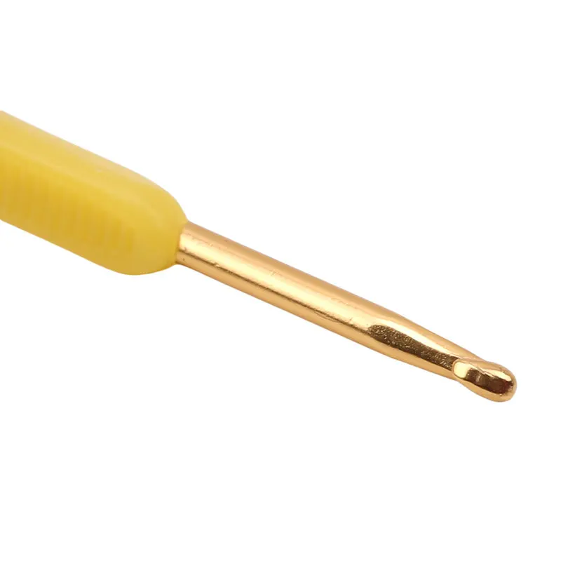Новые силиконовые ручки золотые Двойные Алюминиевые крючки для вязания спиц DIY Набор инструментов для вязания цветные пластиковые Алюминиевые крючки для вязания крючком