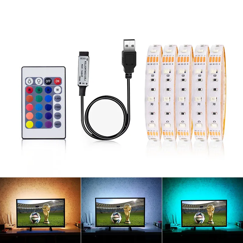 SMD 2835 RGB USB зарядное устройство светодиодный светильник 5 в постоянного тока
