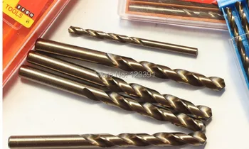 

10PCS/SET 6.0*93mm whole CNC grinded HSS M35 Co5% twist drill bits SS Drilling straight Shank for SS/steel/cast steel iron alum