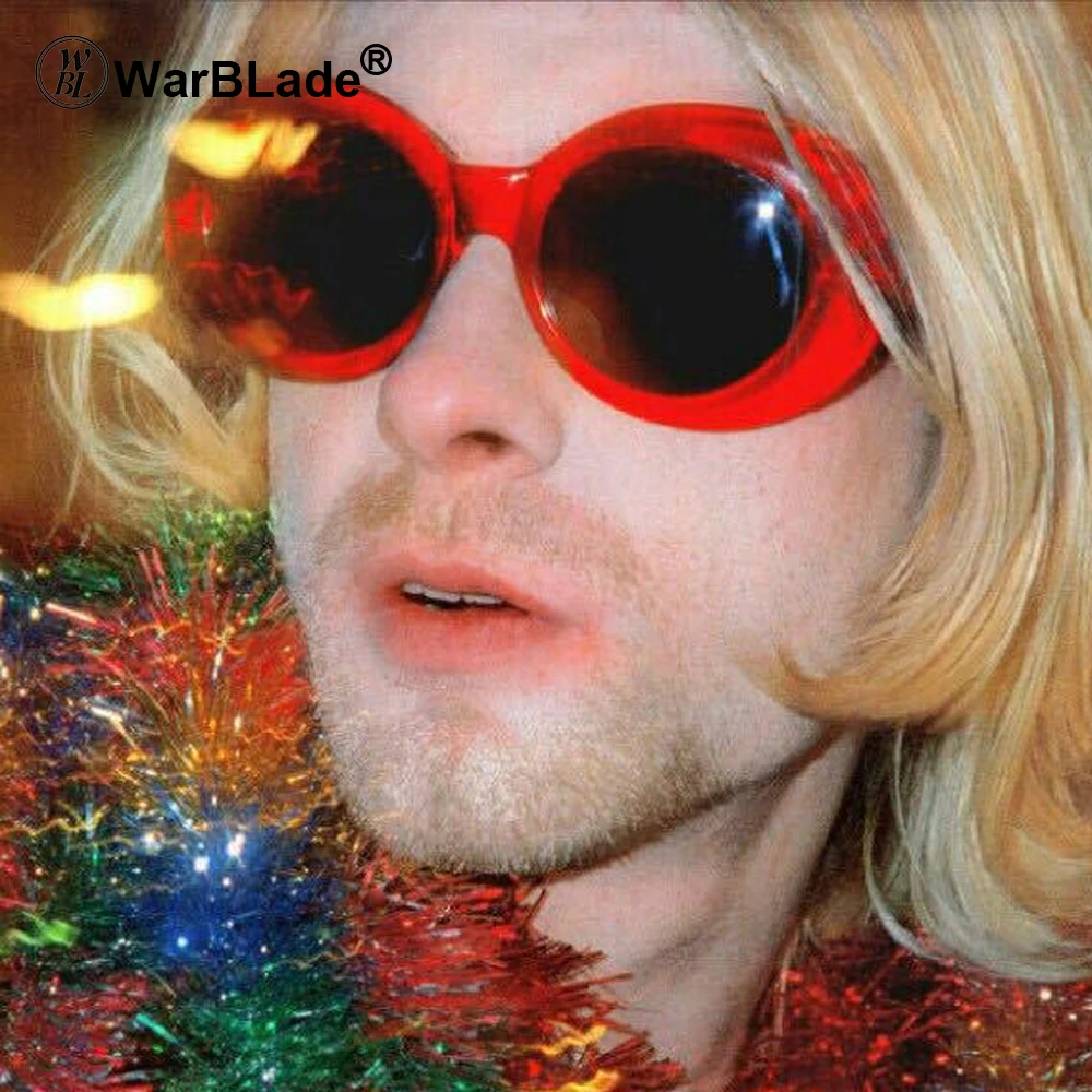 Очки Kurt Cobain, солнцезащитные очки, прозрачные линзы, винтажные овальные очки NIRVANA, модные классические солнцезащитные очки
