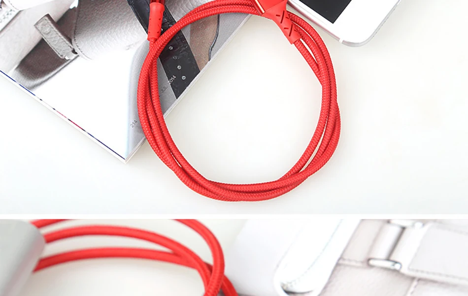 NOHON USB Nylon Charging Cable For iPhone X 10 8 7 6 5 Plus XS MAX XR Lighting Charge Cord With LED For iPad Mini 1 2 3 Charger  (18)