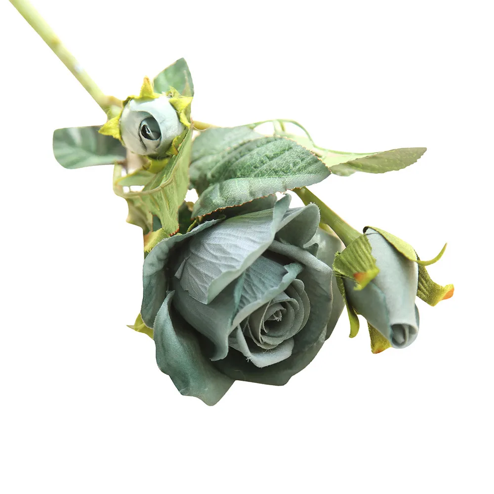 Искусственный цветок, искусственные розы, фланелевый цветок, свадебный букет, Свадебная вечеринка, домашний декор, розы, Искусственные Яркие розы - Цвет: G