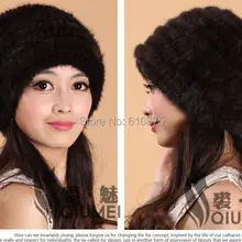 Женская зимняя повседневная шапка с лисьим мехом, женская теплая вязаная меховая шапка Qc