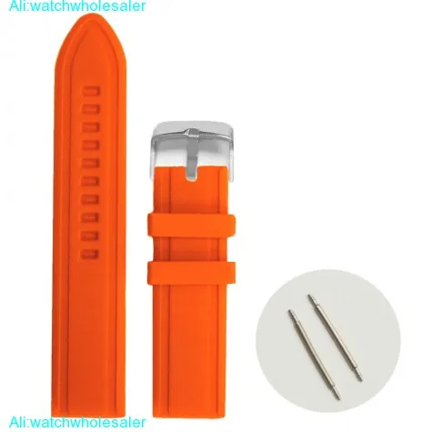22mm Orange Color Silicone Jelly Rubber Ladies Men Watch Band Straps WB1082H22JB