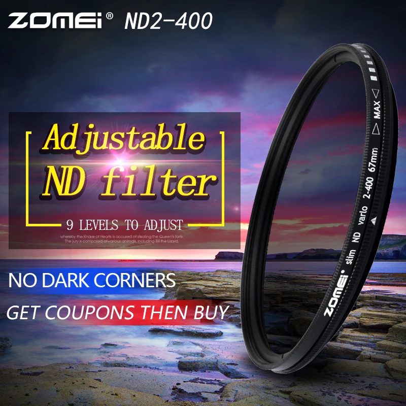 Prix pour ZOMEI Slim Réglable Densité Neutre ND2-400 Filtre pour Canon Nikon Caméra Lentille 49/52/55/58/62/67/72/77/82mm Prix pour ZOMEI Slim Réglable Densité Neutre ND2-400 Filtre pour Canon Nikon Caméra Lentille 49/52/55/58/62/67/72/77/82mm
