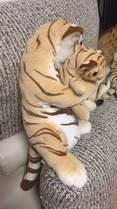 cute simulation mother and child tiger plush toy enlightenment cute  tiger baby doll photo props kids gift deco 48cm 19inch DY50673 (2)