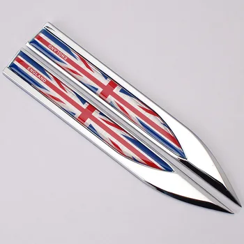 

Car styling Flag shaped fender side metal blade car sticker car accessories for Jaguar xf xe x-type xj s-type f-pace XFR XKR XJR