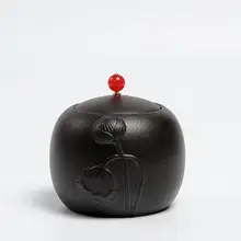 Античные черные гончарные контейнеры для чая керамиковая чайница чайный сервиз канистра банка для специй бутылка для хранения для пуэр/Пуэр/белый/черный/зеленый чай ча