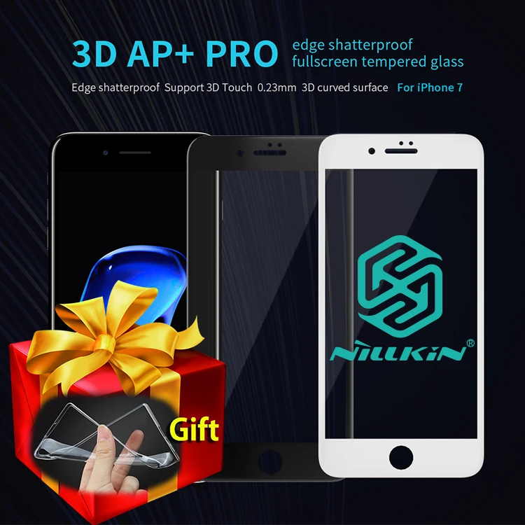 imágenes para Nillkin ap + pro 0.23mm 9 h vidrio templado de la cubierta completa 3d para el iphone 7/7 plus protector de pantalla para iphone 7 plus regalo de cristal casos de tpu imágenes para Nillkin ap + pro 0.23mm 9 h vidrio templado de la cubierta completa 3d para el iphone 7/7 plus protector de pantalla para iphone 7 plus regalo de cristal casos de tpu