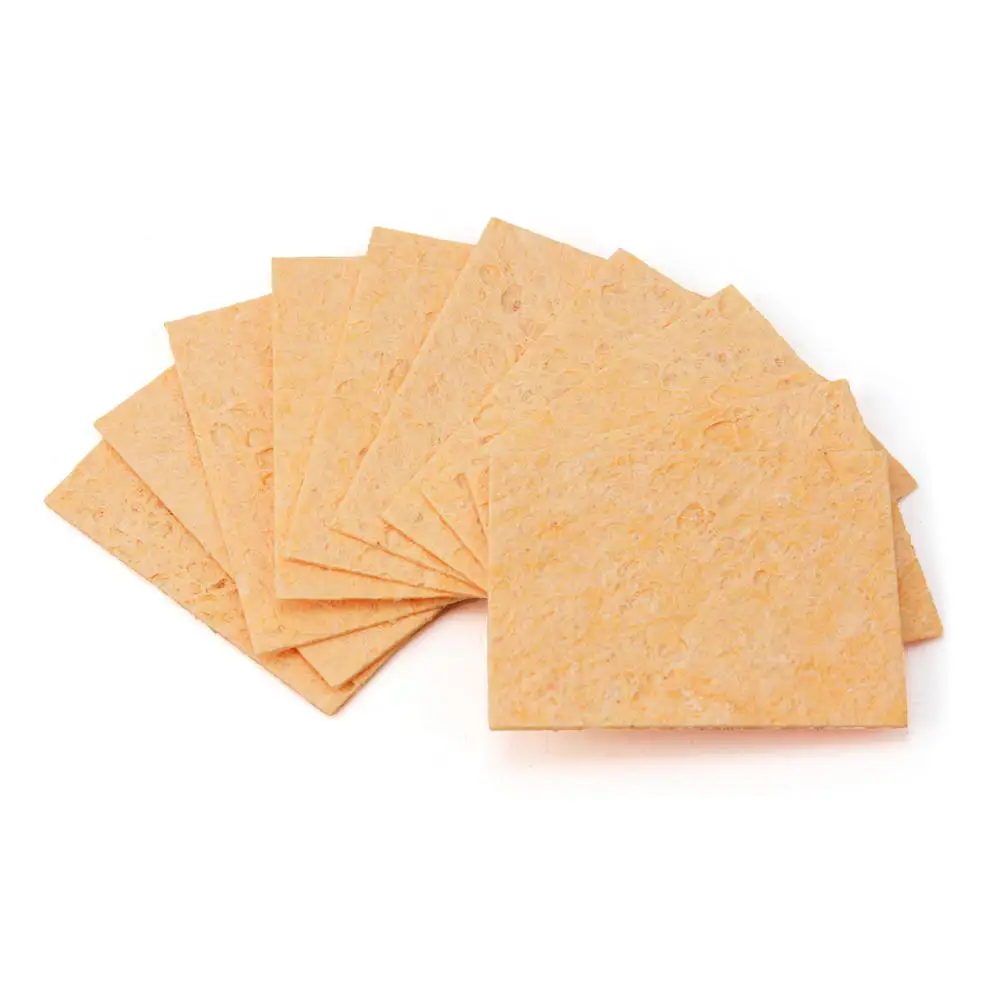 

HOT SELL 10PCS High Temperature Enduring Condense Electric Welding Soldering Cleaning Sponge Yellow Compressed Sponge