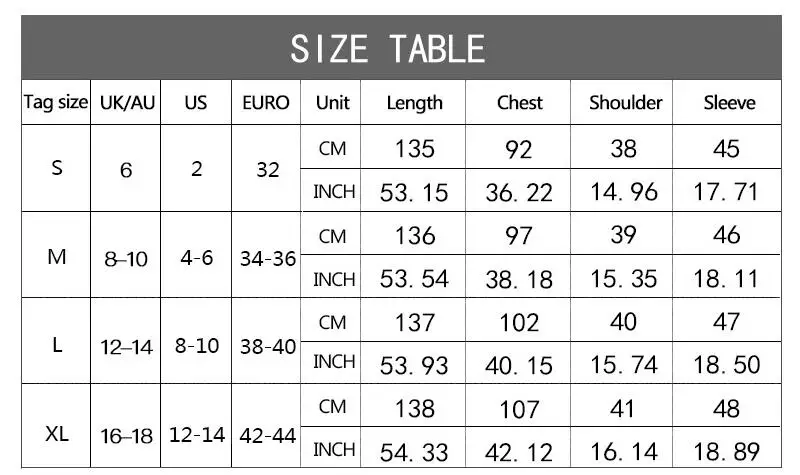 size chart