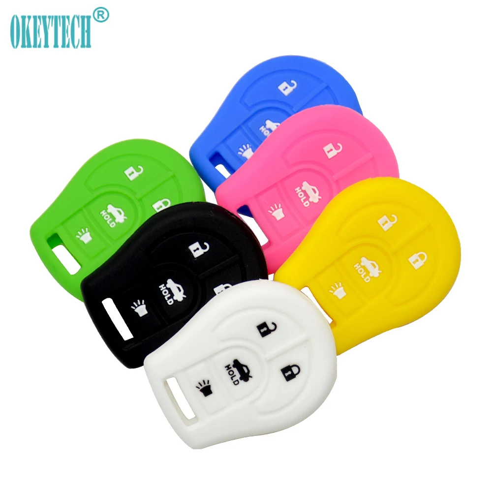 

OkeyTech Best Soft Silicone Rubber 4 Buttons Car Key FOB Cover Case Shell Cap For NISSAN Maxima Versa Altima Sentra Good Quality