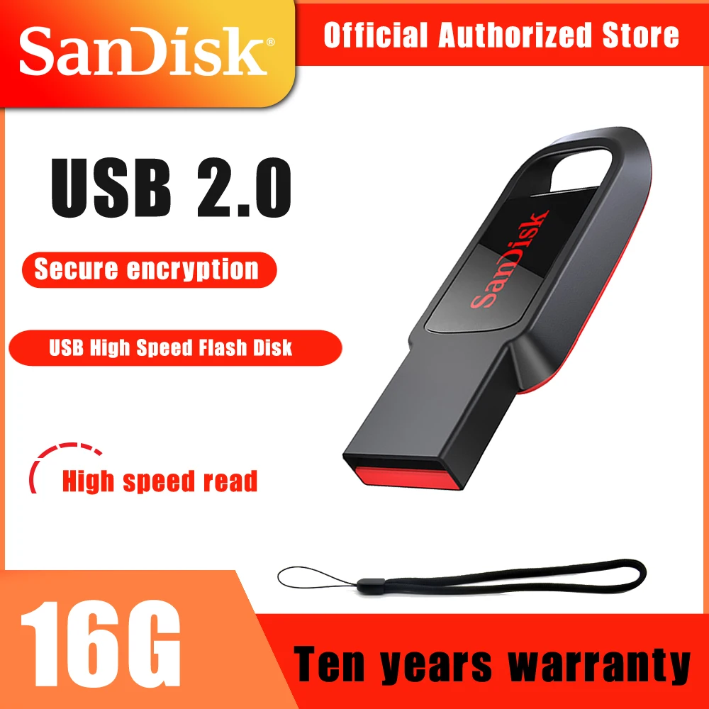 SanDisk CZ61 USB флеш-накопитель 128 ГБ USB флеш-накопитель 32 Гб 64 ГБ 16 ГБ 8 ГБ USB 2,0 карта памяти Флешка поддержка официальной проверки