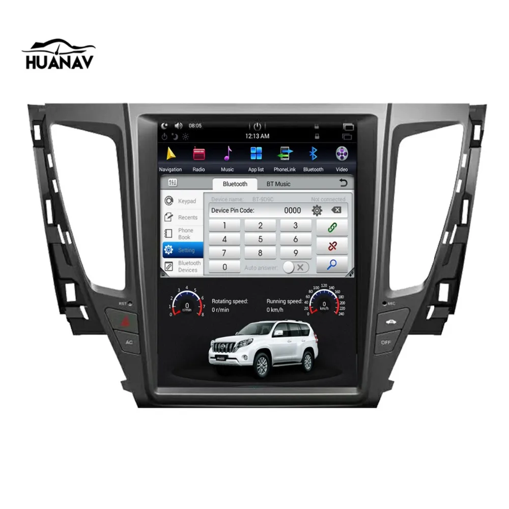 Автомобильный GPS навигатор 12 1 дюйма в стиле Tesla на Android для MITSUBISHI PAJERO 2016 +