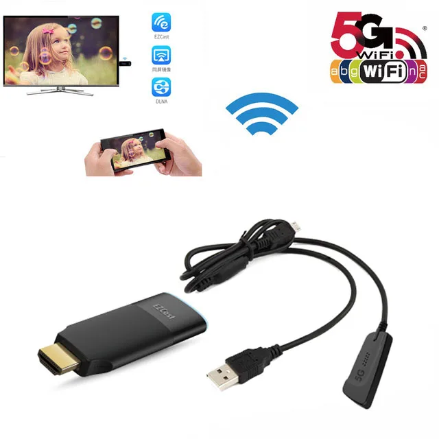 EZCAST 1 2 5G HDMI HD tv Dongle HD беспроводной WiFi Miracast Airplay DLNA tv Stick дисплей видео адаптер для iPhone 11 X iOS Android - Цвет: 5G 2Gen