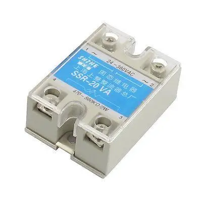 

SSR-20VA 20A AC 24-380V Output Covered Adjustable Solid State Module Relay