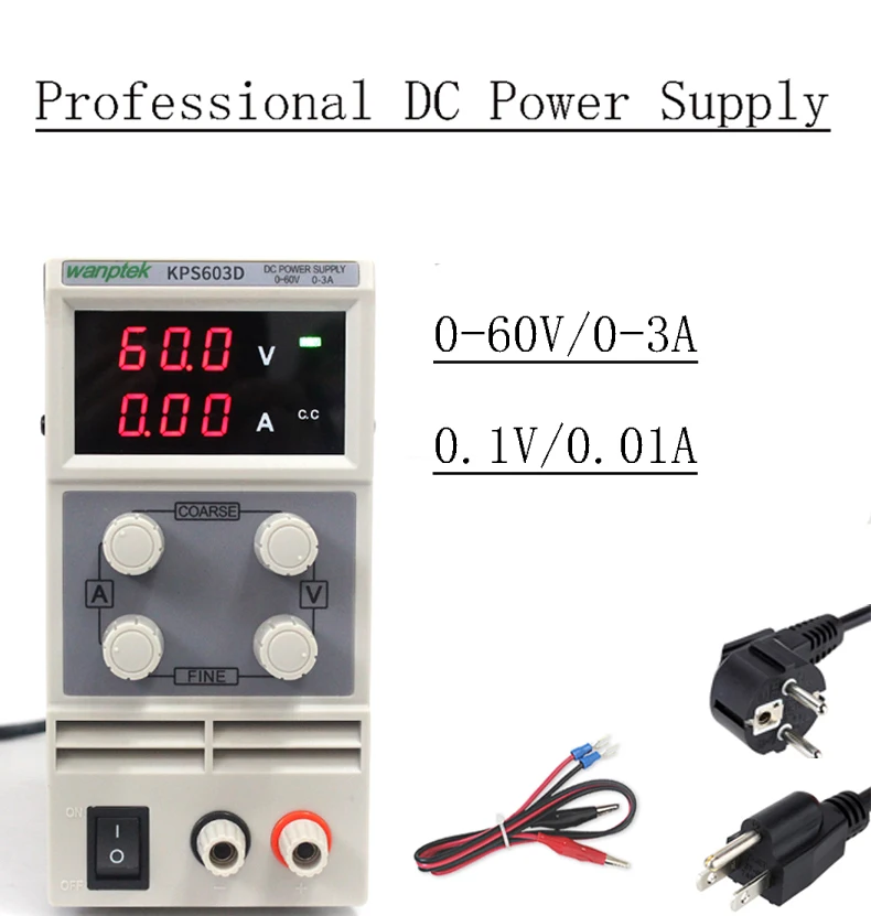 KPS603D Adjustable precision double LED display switch DC Power Supply