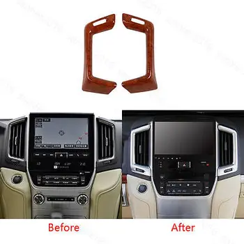 

2pcs Wood Grain Style For Toyota Land Cruiser 2016 2017 Middle Air Outlet Cover Trim
