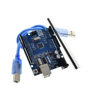 

UNO R3 For Arduino Module Starter Kit DIY Nano Board Mega328P CH340G Microcomputer UNO R3 USB Cable Gilded Pin Module Electronic