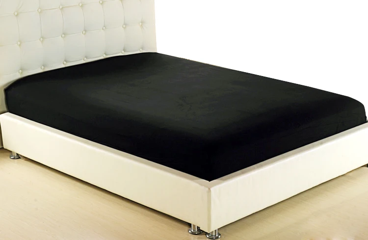  Solid Bed Sheet Fitted Sheets On Elastic Band Bed Mattress Cover Printed Bedsheet Bedding White Bla