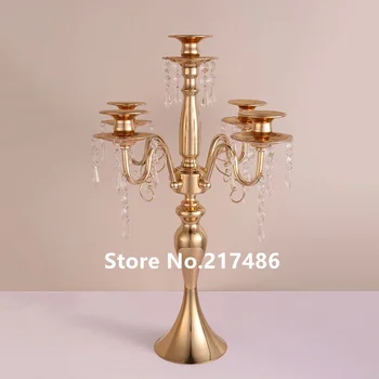 

Latest wedding gold crystal aisle stand for wedding stage decoration