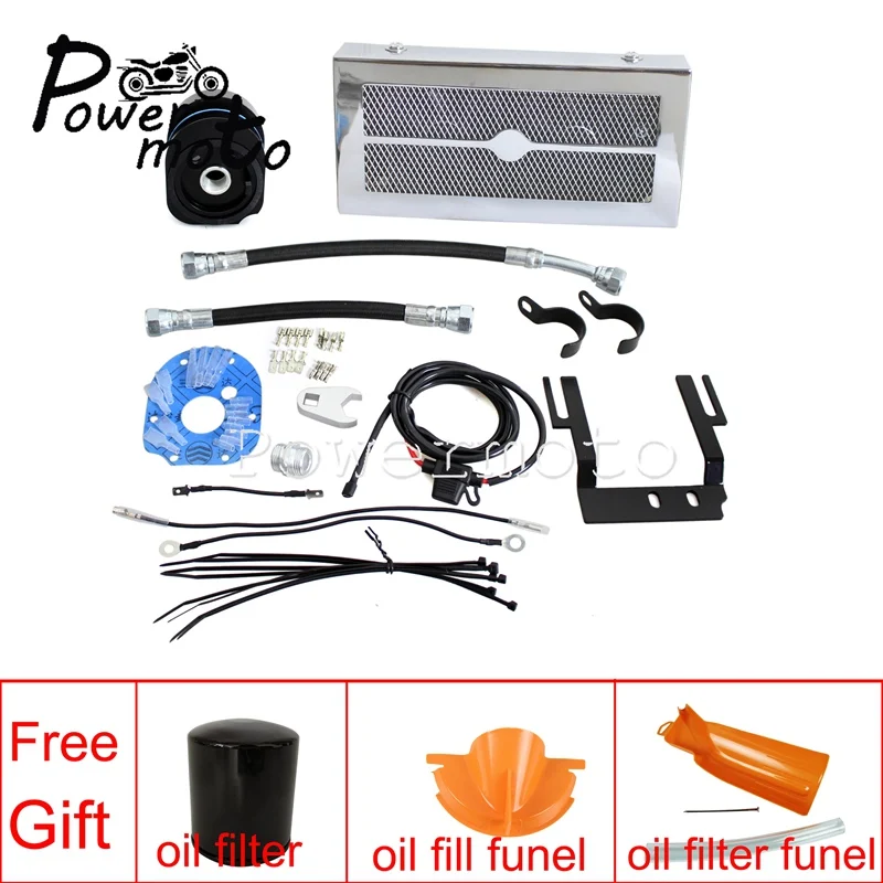 

Black Oil Cooler Fan Cooling System Radiator Funnel For Harley Softail Slim Breakout Heritage Classic Deluxe FXST FLST 2001-2017