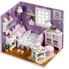 Мебель DIY Кукольный дом Wodden Miniatura кукольные дома мебель комплект Мини DIY кукольный домик игрушки для детей подарок H001