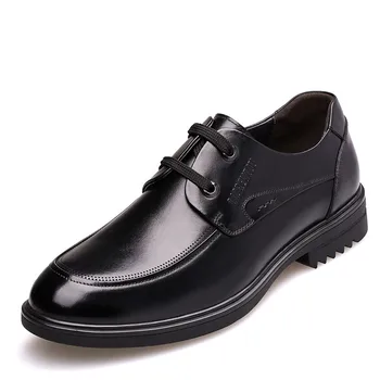 

New Men Derby Elevator Shoes Male Genuine Leather 6 CM Increased Shoes Taller Height For Short People