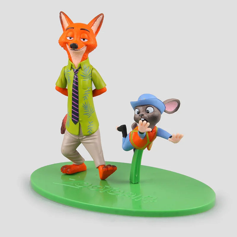 

Cartoon Movie Rabbit Judy Hopps Fox Nick Wilde Action Figure Zootopia Animals Kids Gift Collection Model Brinquodes
