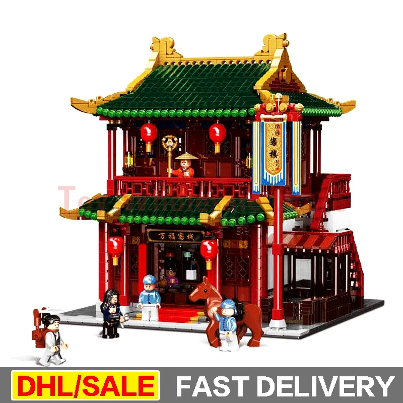 

XINGBAO 01022 3046Pcs Chinese Style Building The Wanfu Inn Set Building Blocks Bricks New Kids Gifts lepinings Toys Clone Lepin