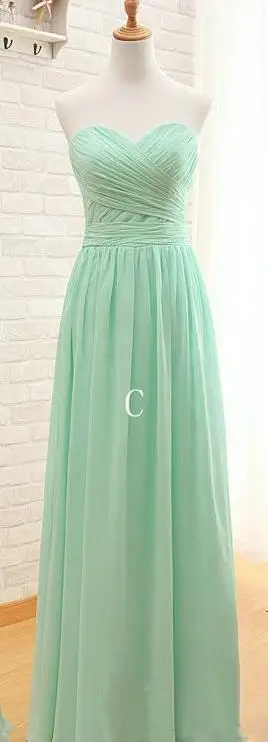 mint green Vestido madrinha Новое шифоновое на одно плечо трапециевидной формы розовый мятный зеленый бирюзовое платье для подружки неветы длинное свадебное платье для гостей - Цвет: mint green