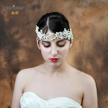 TOPQUEEN HP186 элегантная Тиара Романтическая Невеста украшения для волос ручной работы серебряный жемчуг свадебная тиара горный хрусталь Свадебные аксессуары для волос