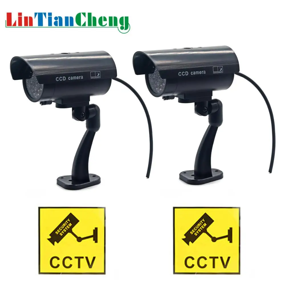 Dummy Security Camera Fake Outdoor LEDs Blink Flashing Light Home Surveillance