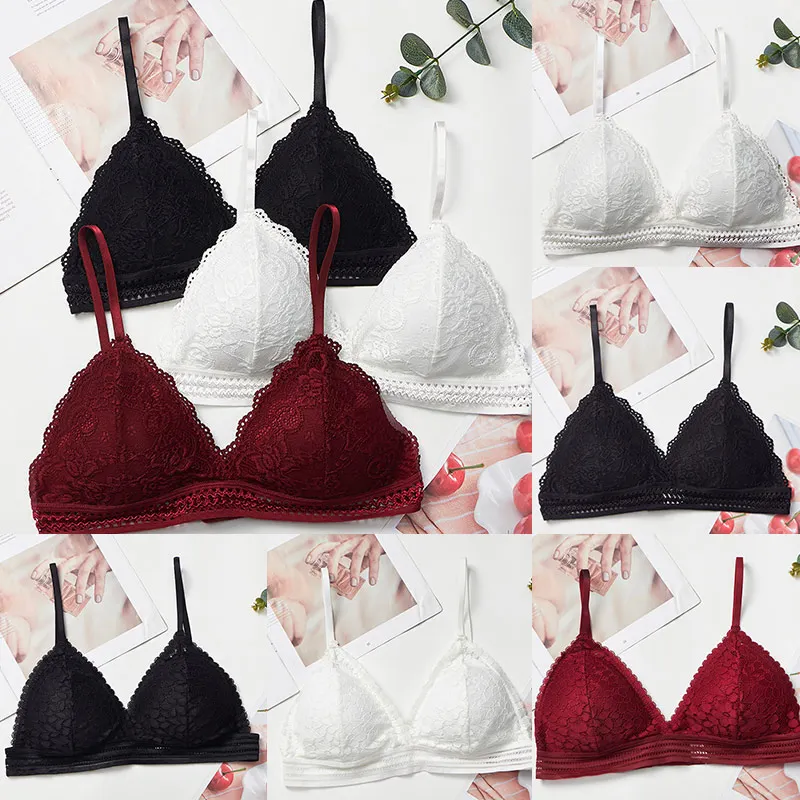 

Lace Lingerie Stylish Padded Underwear Women's Bra Bralette Triangle Push Up