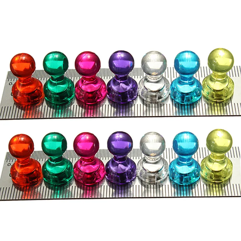 

Strong Colored Magnetic Thumbtacks Neodymium Noticeboard Skittle Pin Magnets DIY Fridge Whiteboard Random Color 10 pcs