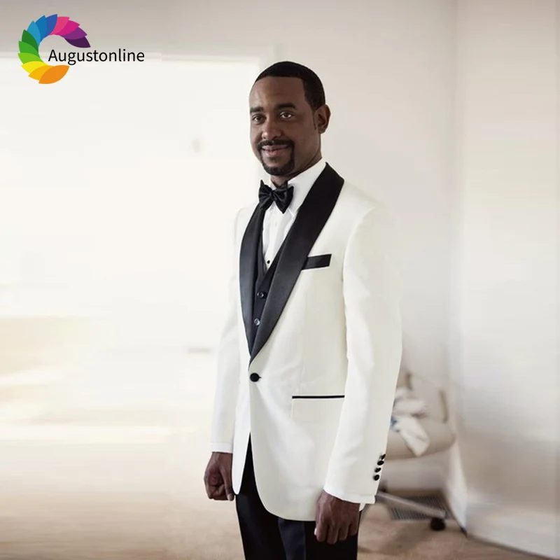 

Slim Fit Men Suits Wedding Groom Tuxedos 3 Pieces (Jacket+Pants+Vest) Bridegroom Suits Best Man Prom Business Wear Costume Homme
